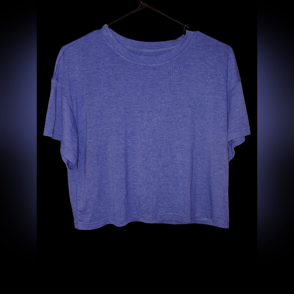 NWOT Unbranded Women's Cotton Crew Neck Short Sleeve Cropped Top T-Shirt, Sz L